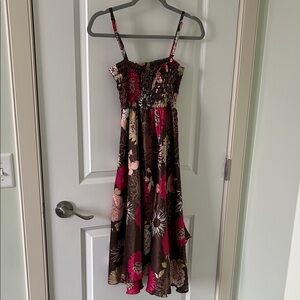 Floral Print Silk Summer Dress